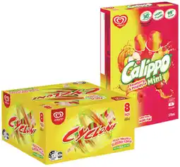 IGA Streets Calippo Mini 10 Pack or Cyclone Ice Block 8 Pack Selected Varieties offer