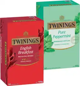 IGA Twinings Tea Bags 40‑50 Pack Selected Varieties offer