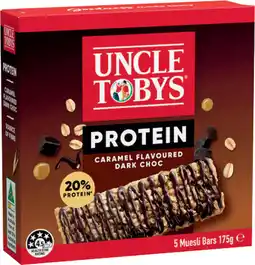IGA Uncle Tobys Protein Bars Selected Varieties offer