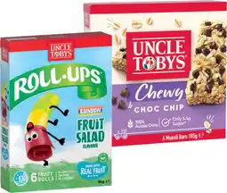 IGA Uncle Tobys Muesli Bars, Roll‑Ups or Nestlé Nesquik Bars 5‑6 Pack Selected Varieties offer
