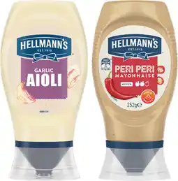 IGA Hellmann’s Garlic Aioli or Mayo Squeezy 251-252g Selected Varieties offer