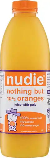 IGA Nudie Orange Juice With Pulp or Pulp Free 1 Litre offer