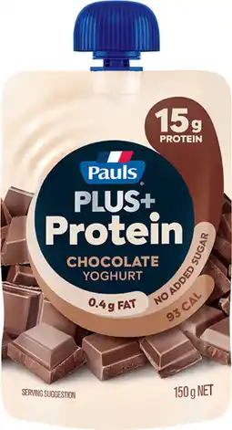 IGA Pauls Plus+ Protein Yoghurt Pouch Selected Varieties offer