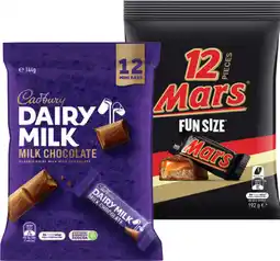 IGA Cadbury Share Pack 126-180g, Mars Funsize 132-192g or Nestlé Fun Pack 127-158g Selected Varieties offer