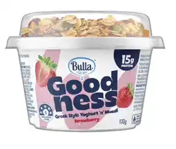 IGA Bulla Goodness Greek Style Yoghurt ‘n’ Muesli Selected Varieties offer