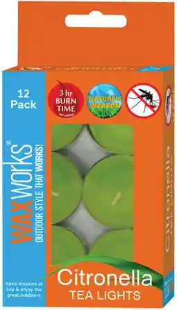 IGA Waxworks Citronella Tea Light Candles offer