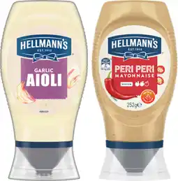 IGA Hellmann’s Garlic Aioli or Mayo Squeezy 252-280g Selected Varieties offer
