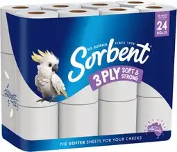 IGA Sorbent 3 Ply Soft & Strong Toilet Tissue offer
