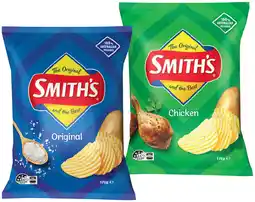 IGA Smith’s Crinkle Cut Chips 150‐170g Selected Varieties offer