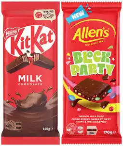 IGA Nestlé or Allen’s Chocolate Block 118‐180g Selected Varieties offer