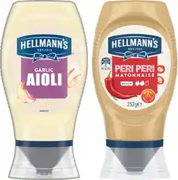 IGA Hellmann’s Garlic Aioli or Mayo Squeezy 252g Selected Varieties offer
