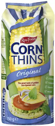 IGA Real Foods Corn Thins 125‑150g Selected Varieties offer