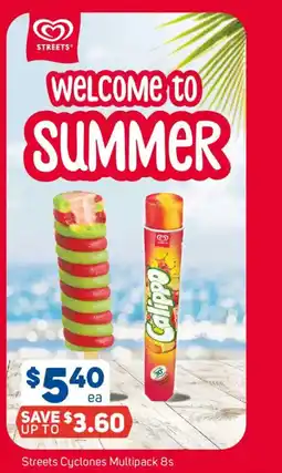 Foodland Streets Cyclones Multipack 8s offer