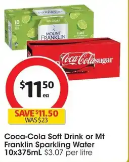 Coles Coca-Cola Soft Drink or Mt Franklin Sparkling Water offer