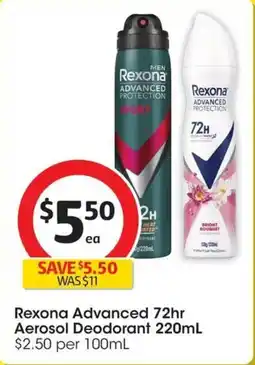 Coles Rexona Advanced Aerosol Deodorant offer