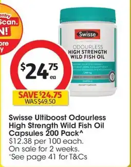 Coles Swisse Ultiboost Odourless High Strength Wild Fish Oil Capsules offer