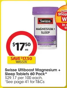 Coles Swisse Ultiboost Magnesium + Sleep Tablets offer