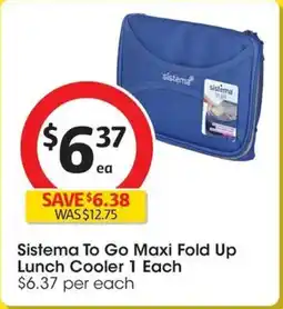 Coles Sistema To Go Maxi Fold Up Lunch Cooler offer