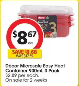 Coles Décor Microsafe Easy Heat Container offer