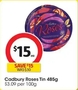 Coles Cadbury Roses Tin offer