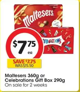 Coles Maltesers or Celebrations Gift Box offer