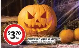 Coles Australian Jack O Lantern Pumpkin offer