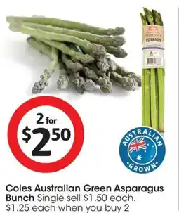 Coles Coles Australian Green Asparagus Bunch offer