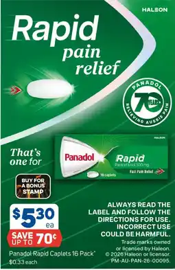 Foodland Panadol Rapid Caplets offer