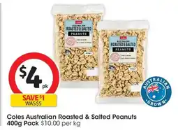 Coles Coles Australian Roasted & Salted Peanuts offer