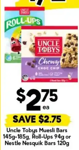 Drakes Uncle Tobys Muesli Bars offer