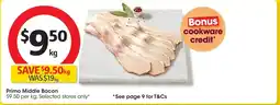 Coles Primo Middle Bacon offer