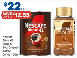 Foodland Nescafe Blend 43 or Gold Original Instant Coffee offer