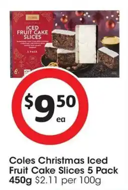 Coles Coles Christmas Iced Fruit Cake Slices offer
