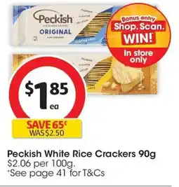 Coles Peckish White Rice Crackers offer
