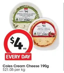 Coles Coles Cream Cheese offer