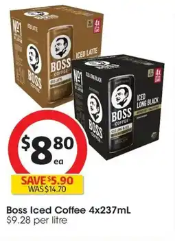Coles Boss Iced Coffee offer
