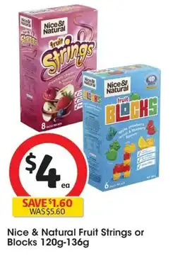 Coles Nice & Natural Fruit Strings or Blocks offer
