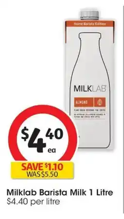 Coles Milklab Barista Milk offer