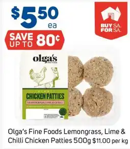 Foodland Olga's Fine Foods Chicken Patties offer