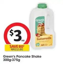 Coles Green's Pancake Shake offer