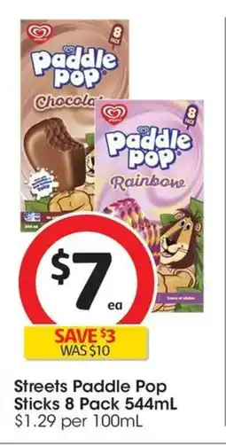 Coles Streets Paddle Pop Sticks 8 Pack offer
