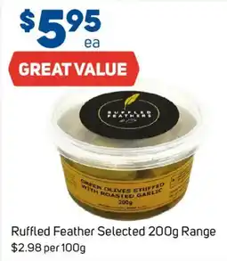 Foodland Ruffled Feather Green Olives Stuffed with Roasted Garlic offer