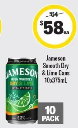 Liquorland Jameson Irish Whiskey Dry & Lime offer