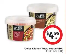 Coles Coles Kitchen Pasta Sauce offer