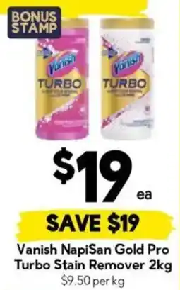 Drakes Vanish NapiSan Gold Pro Turbo Stain Remover offer