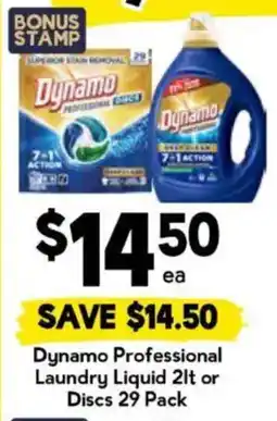 Drakes Dynamo Professional Laundry Liquid or Discs offer