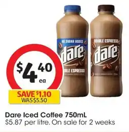 Coles Dare Iced Coffee offer