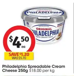 Coles Philadelphia Spreadable Cream Cheese offer