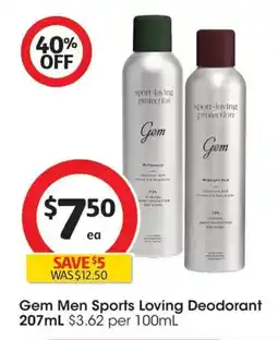 Coles Gem Men Sports Loving Deodorant offer