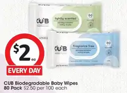 Coles CUB Biodegradable Baby Wipes offer